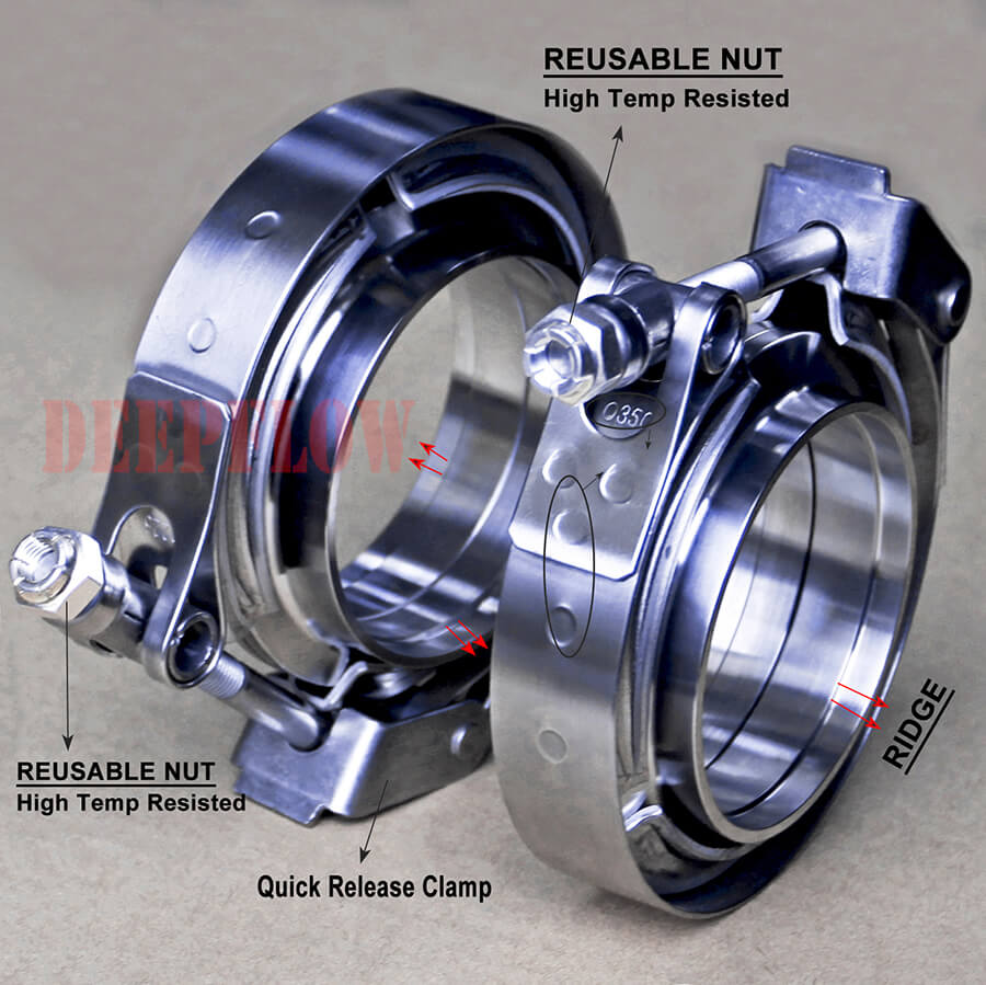 V Band Clamp Flange Male Female Stainless Steel Kit 3 Inch Exhaust V Band Clamp Flange Male Female Stainless Steel Kit 3 Inch Exhaust