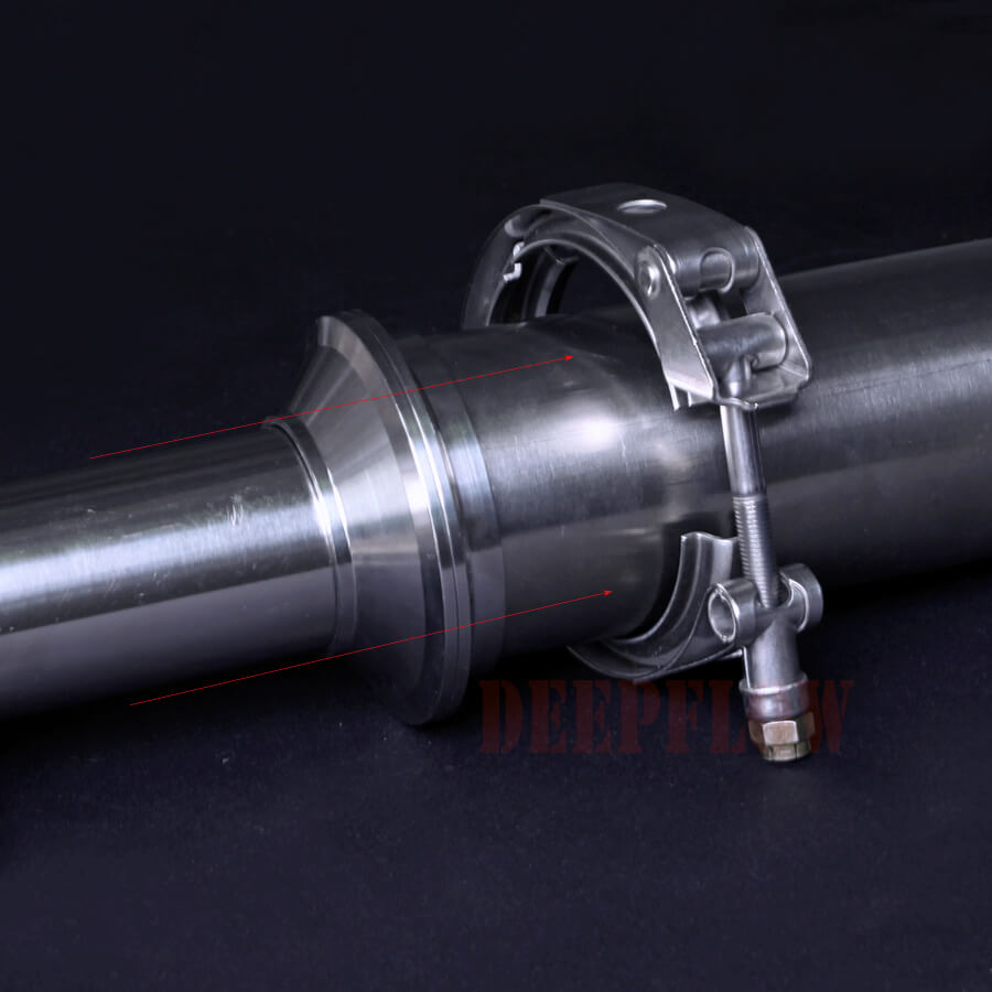 Banded Reducer 3.5 to 3 inch Exhaust Reducer V-Band Adapter Flange in Stainless Steel