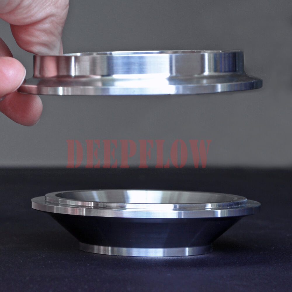 Banded Reducer 3 to 2.75 Exhaust Reducer, Reducing V-Band Assembly in Stainless Steel