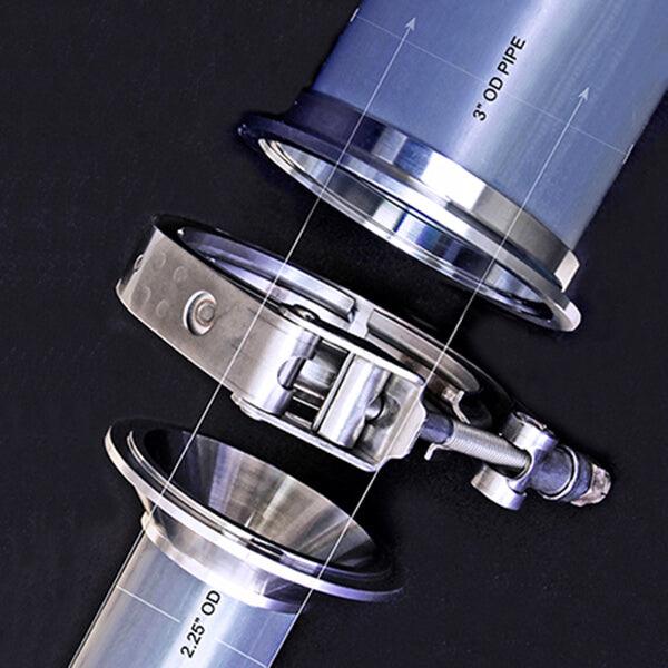 Banded Reducer Exhaust Adapters and Reducers in Stainless Steel, best V-Band Assembly