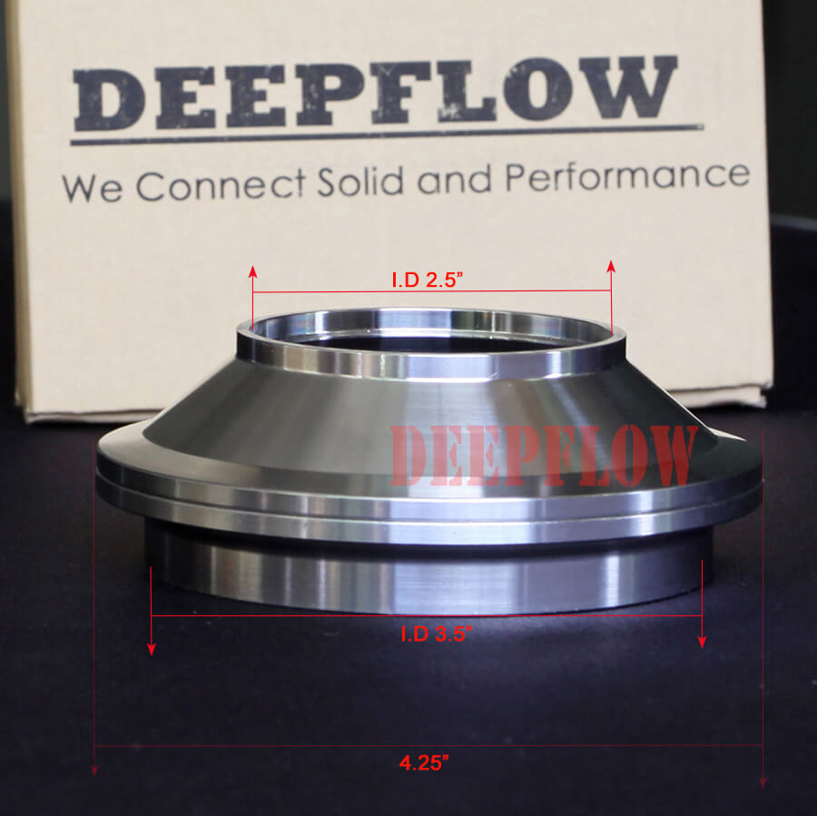 2.25" To 3.5" Exhaust Pipe Reducer Adapter | 304 Stainless Steel | Weld-On | 5 Inch Length